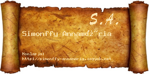 Simonffy Annamária névjegykártya